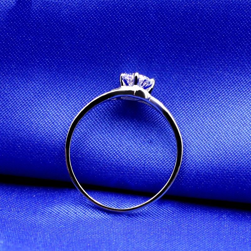 Bague De Fiançailles En Argent 925 Avec Incrustation De Quatre Griffes CZ