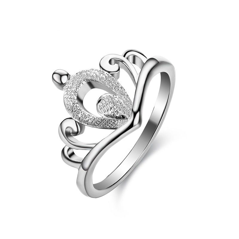 Bague De Fiançailles Couronne En Argent Sterling 925