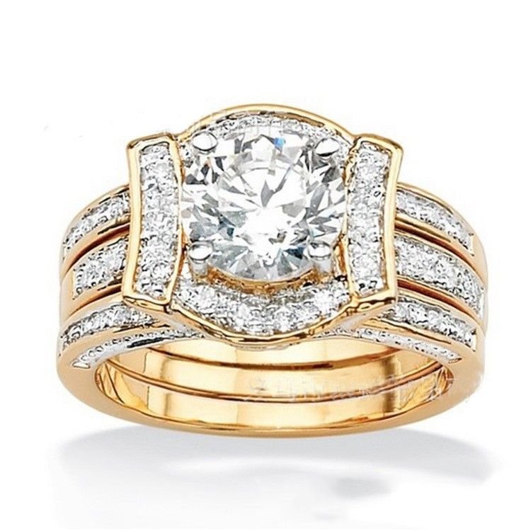 Bague De Fiançailles CZ Incrustée De Cuivre La Plus Vendue D'europe