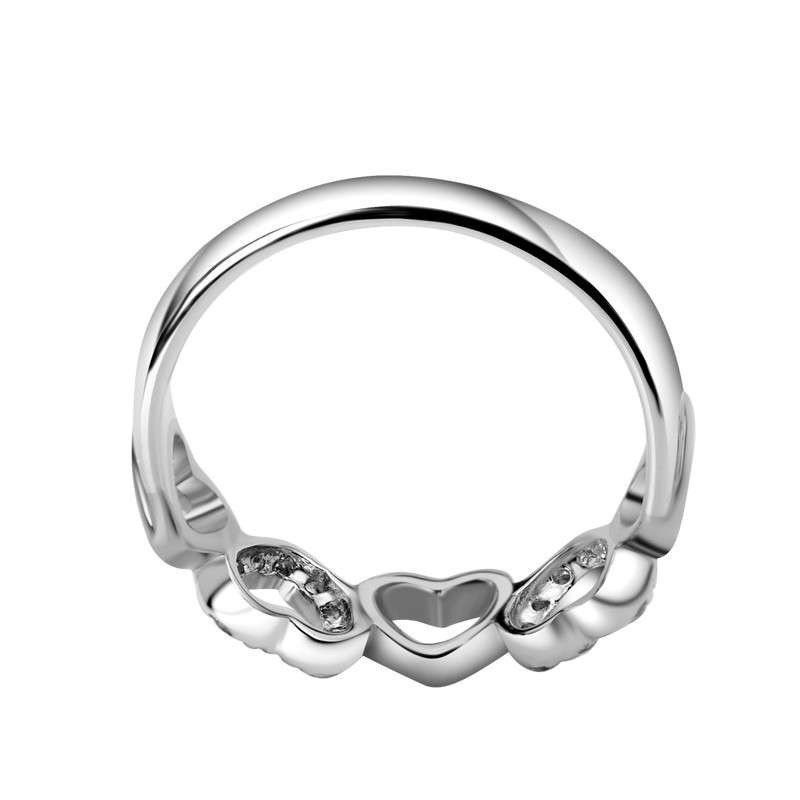 Bague De Fiançailles En Forme De Coeur S925 En Argent Incrusté De Zircone Cubique