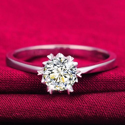 Bague De Fiançailles Haut De Gamme En Argent Sterling 925 En Forme De Flocon De Neige Romance