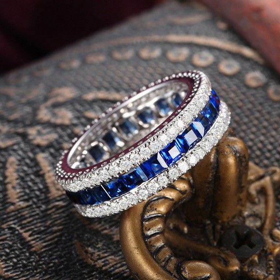 Bague De Fiançailles / Mariage Pour Dame En Argent Sterling 925 Avec Diamants Sona Haut De Gamme
