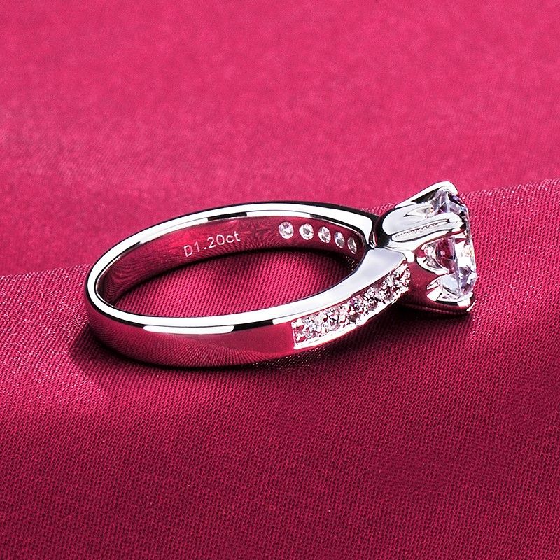 Bague De Fiançailles / Mariage / Promesse De Diamant Simulé De 1.2 Carat Pour Elle