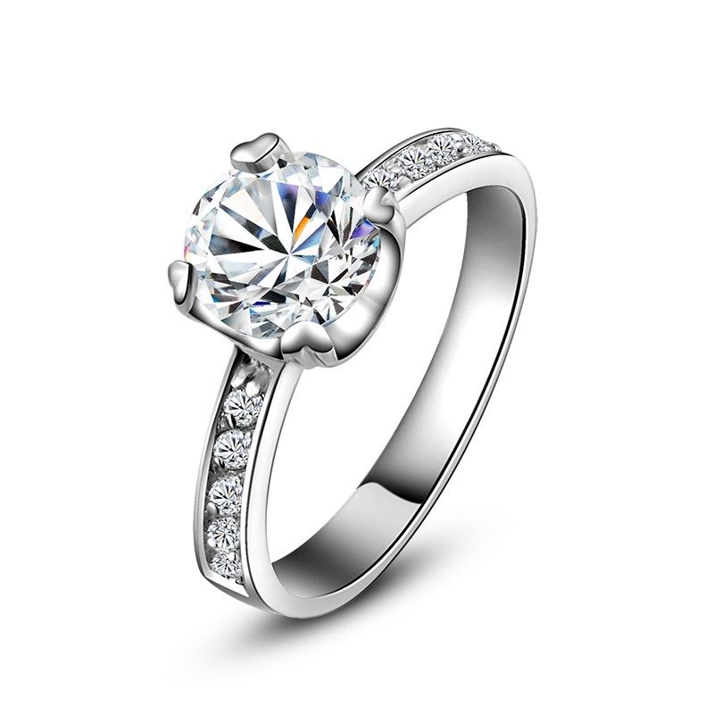 Bague De Fiançailles / Mariage / Promesse De Diamant Simulé De 1.2 Carat Pour Elle