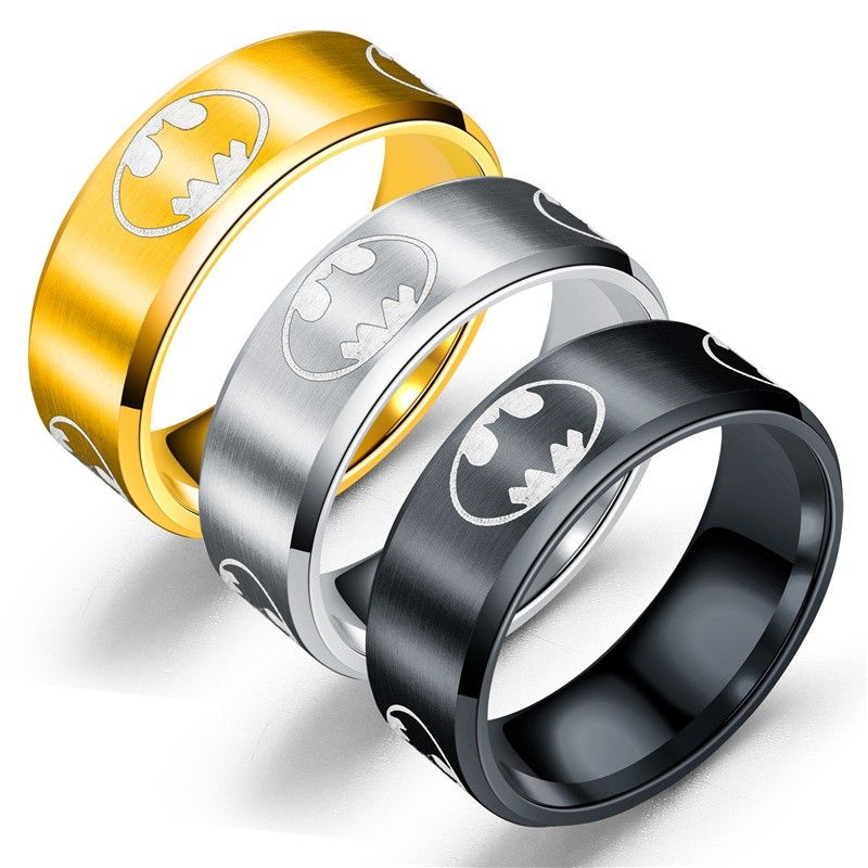 Bague Pour Homme En Acier Titane Classique Batman Bague Pour Femme