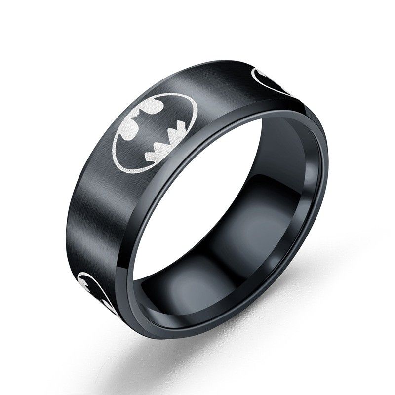 Bague Pour Homme En Acier Titane Classique Batman Bague Pour Femme