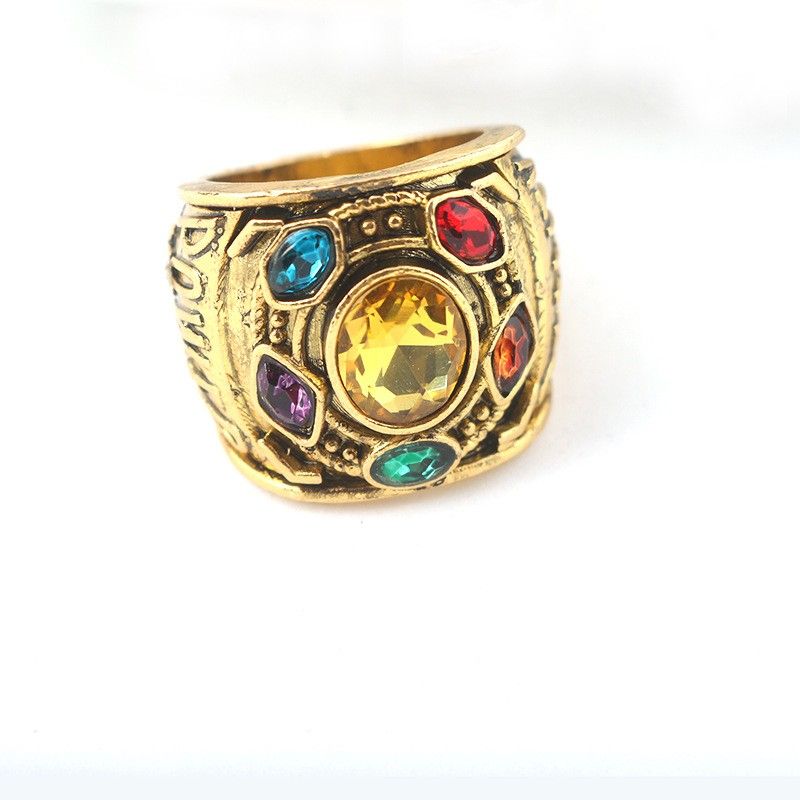 Bague D'homme Énergique À Cinq Pierres Précieuses Infinies De Thanos