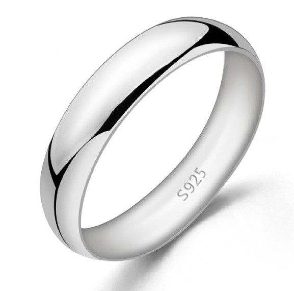 Bague De Promesse Simple Et Élégante En Argent Sterling 925 Pour Hommes / Femmes