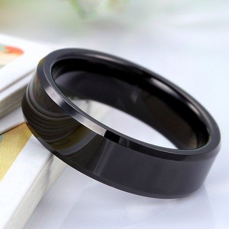 Bague En Tungstène Noir Pour Homme Avec Différentes Tailles À Choisir