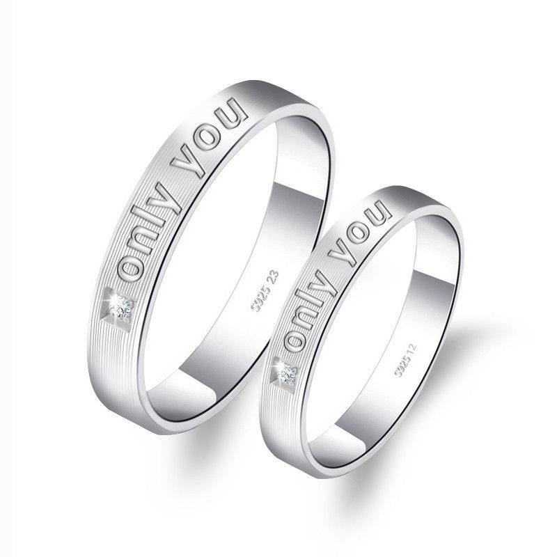 Bagues De Couple "have Mutual Affinity" En Argent Sterling 925 Élégantes Et Parfaites