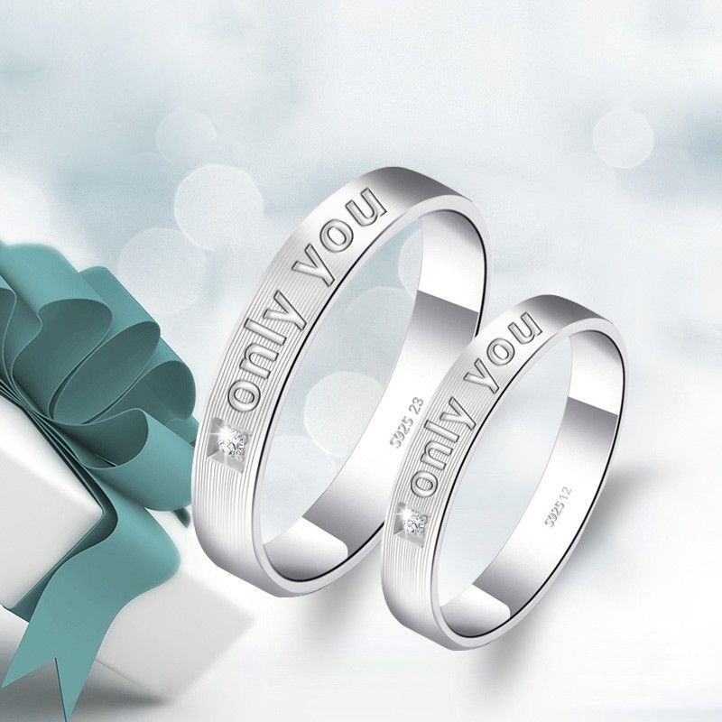 Bagues De Couple "have Mutual Affinity" En Argent Sterling 925 Élégantes Et Parfaites