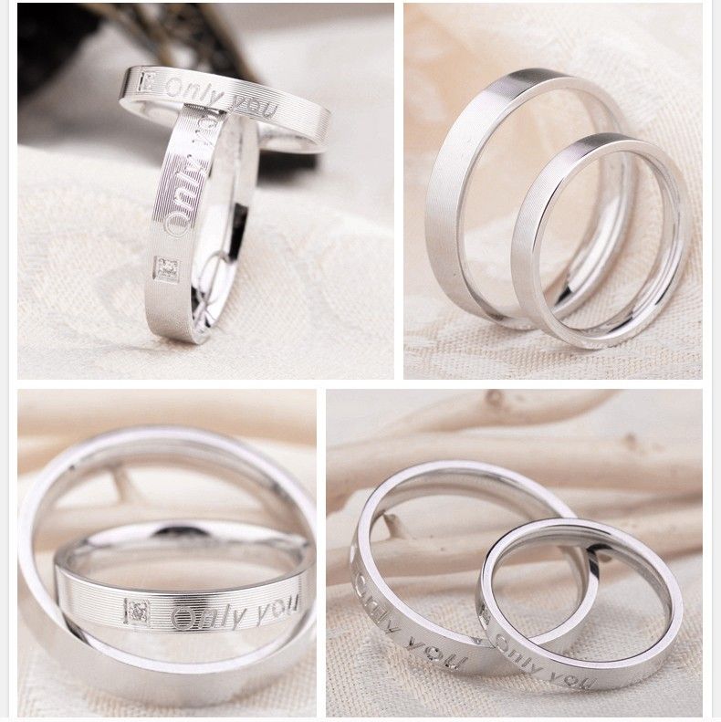 Bagues De Couple "have Mutual Affinity" En Argent Sterling 925 Élégantes Et Parfaites