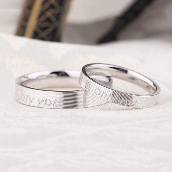 Bagues De Couple "have Mutual Affinity" En Argent Sterling 925 Élégantes Et Parfaites