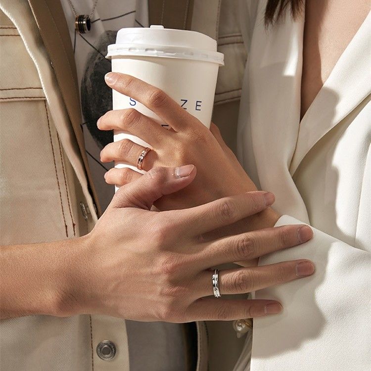 Bagues De Promesse Couple « I LOVE YOU » En Acier Inoxydable 316L – Cœurs Assortis, Gravure Intérieure, Tailles 6-12