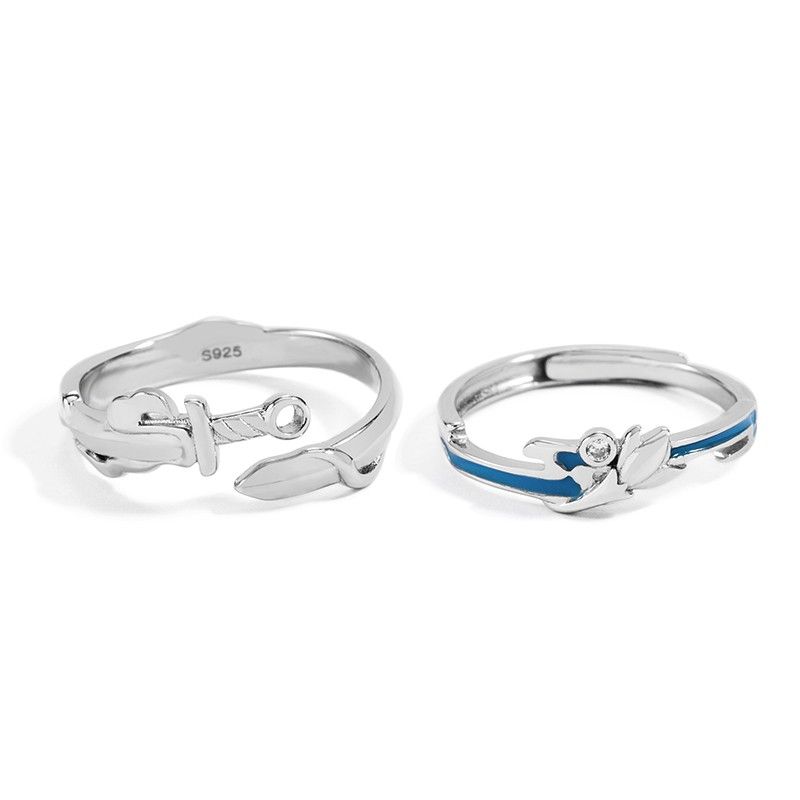 Bagues De Promesse De Héros Et De Beautés Personnalisées Pour Couples En Argent Sterling