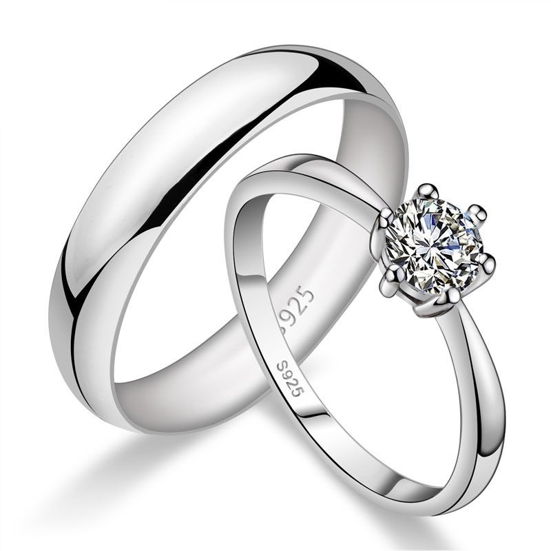 Cadeau Parfait Pour La Saint-valentin Anneaux De Couple En Argent 925