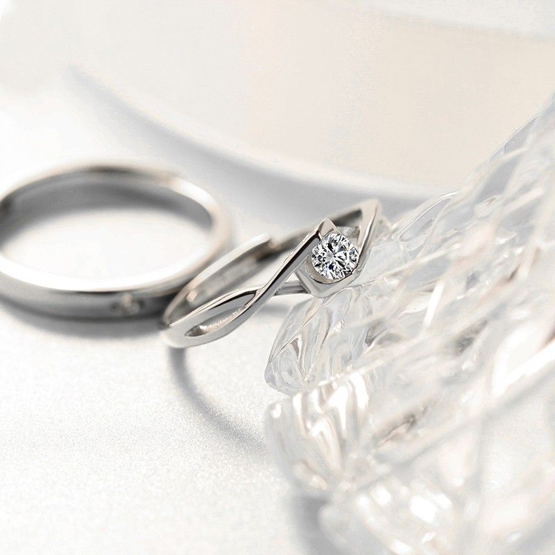 Cadeau De La Saint-valentin Anneaux De Couple Créatifs De Mode En Argent 925