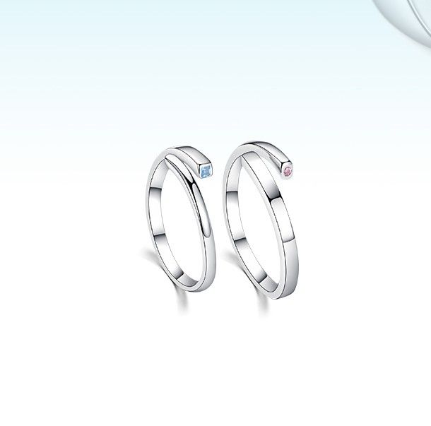 Compatible Les Uns Avec Les Autres S925 Anneaux De Couple Réglables Pour Amoureux En Argent Sterling