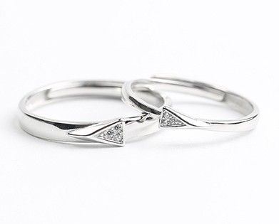 Cupid's Arrow S925 Anneaux De Couple Ajustables Pour Amoureux En Argent Sterling