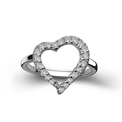 Diamant En Forme De Coeur Romantique Avec Bague De Mariage En Cristal