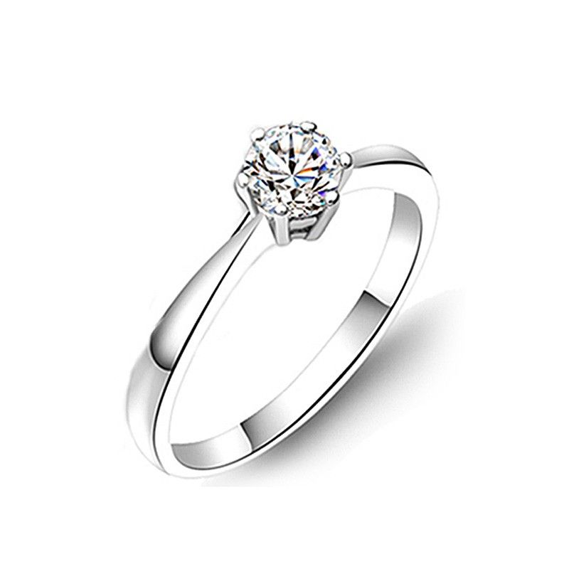 Eternal Love 925 Bague En Argent Sterling Incrusté De Zircone Cubique Pure