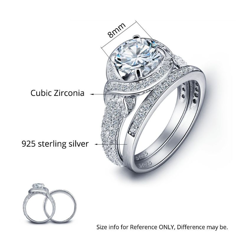 Hot Sale Europe Micro Incrusté De Zircone Cubique Bague En Argent Sterling 925