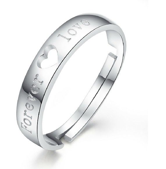 "i Will Always Be With You" Anneaux De Couple Uniques En Argent Sterling 925 Avec Coeur D'amant (prix Pour Une Paire)