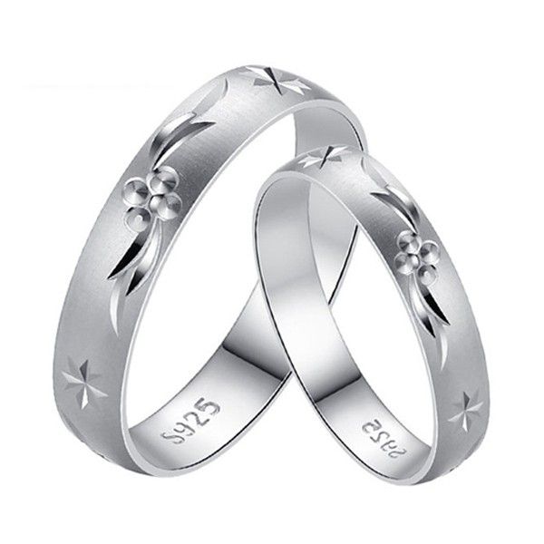 Jolie Bague De Couple En Argent Sterling 925 Pour Amoureux (prix Pour Une Paire)