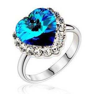 La Bague De Cocktail Pour Femme Heart Of Sea En Diamant Bleu
