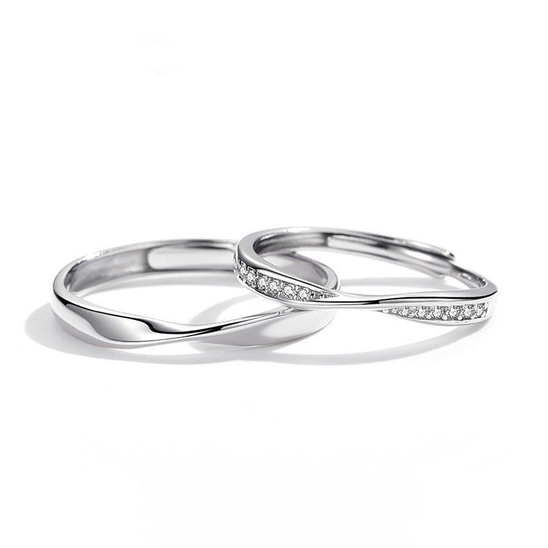 Mobius Simple Twist Ring Surface 925 Anneaux De Couple