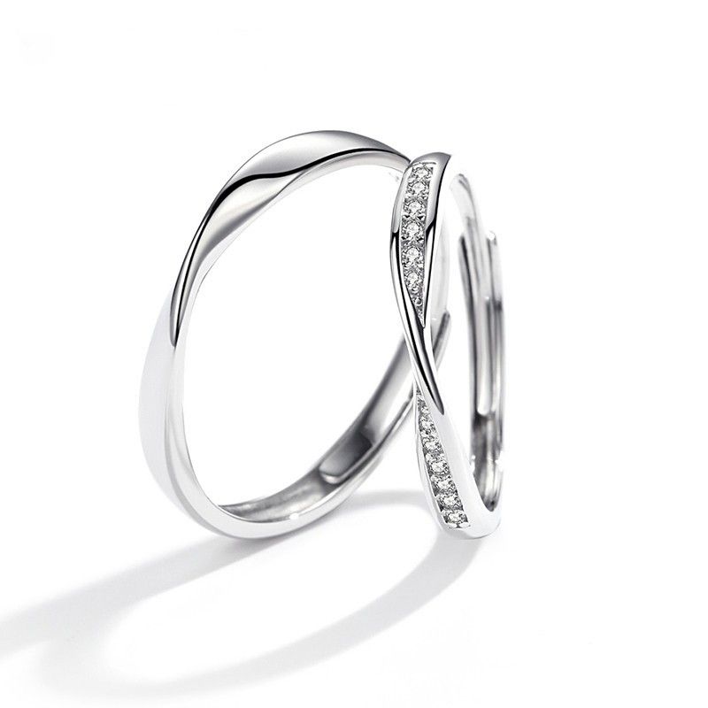 Mobius Simple Twist Ring Surface 925 Anneaux De Couple