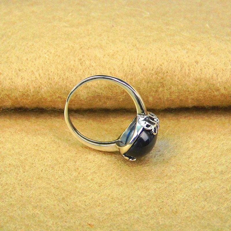 Nouvelle Bague Pour Femme En Argent Sterling 925 Avec Pierres Précieuses Incrustées De Vent National Rétro
