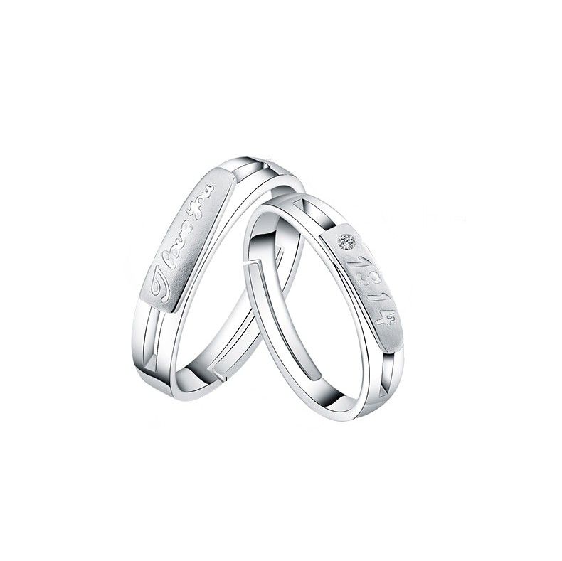 Nouvelles Bagues De Couple En Argent Mat "you Are In My Heart" S925