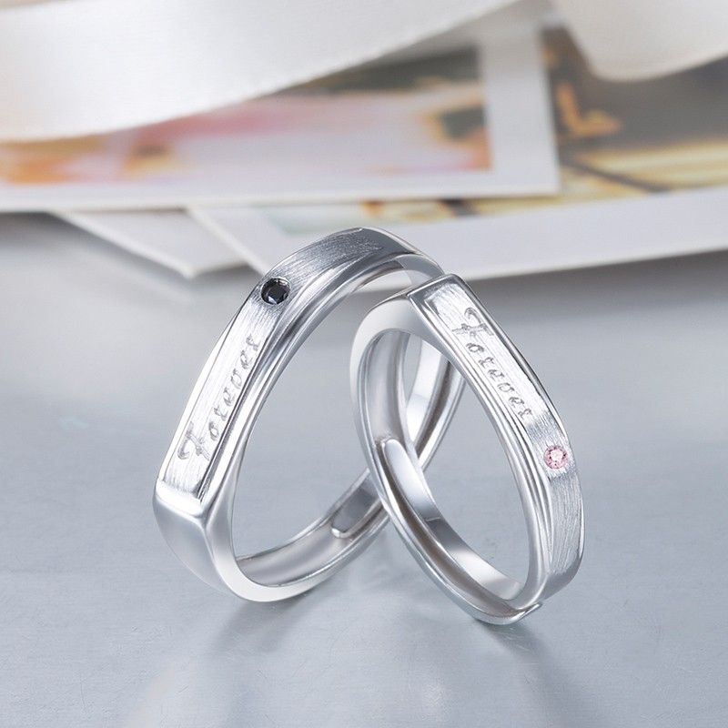 Offres Spéciales "you Are In My Heart" Thème 925 Anneaux De Couple D'ouverture En Argent