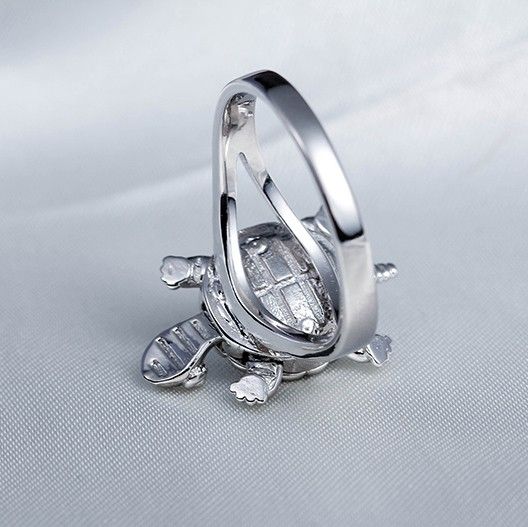 Original Personality S925 Bague En Argent Pour Femme Tortue Mignonne