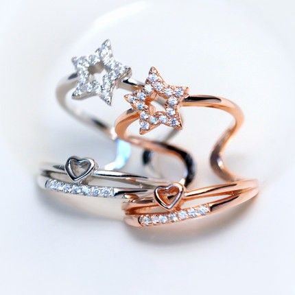 Pentacle Star Temperament Exaggerated Multilayer Diamond Ring Ouverture