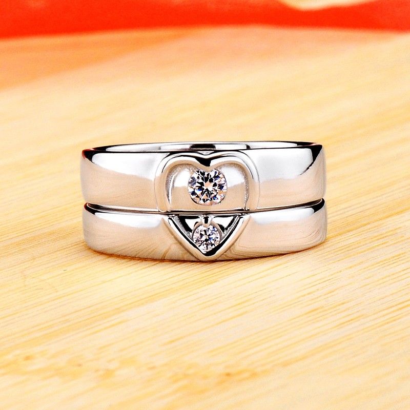 Bague Argent 925 Femme - Cœurs Et Nœud - Ajustable, Idéale Fiançailles, Promesse Ou Quotidien