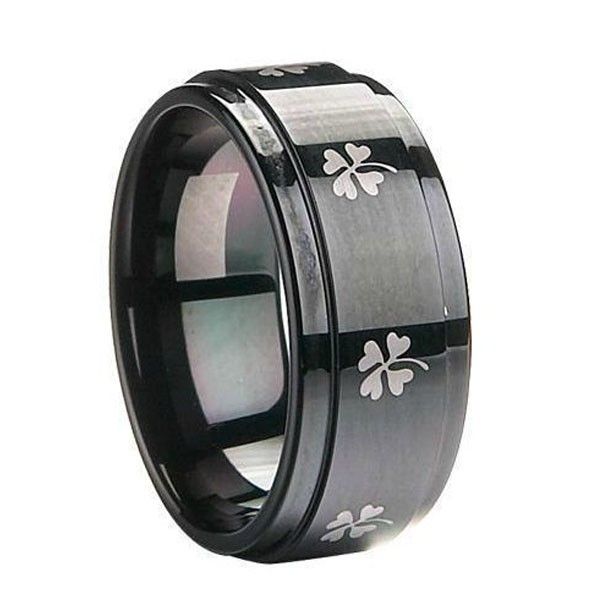 'ring Of Friendship' Anneau De Tungstène Noir Pour Homme Et Femme