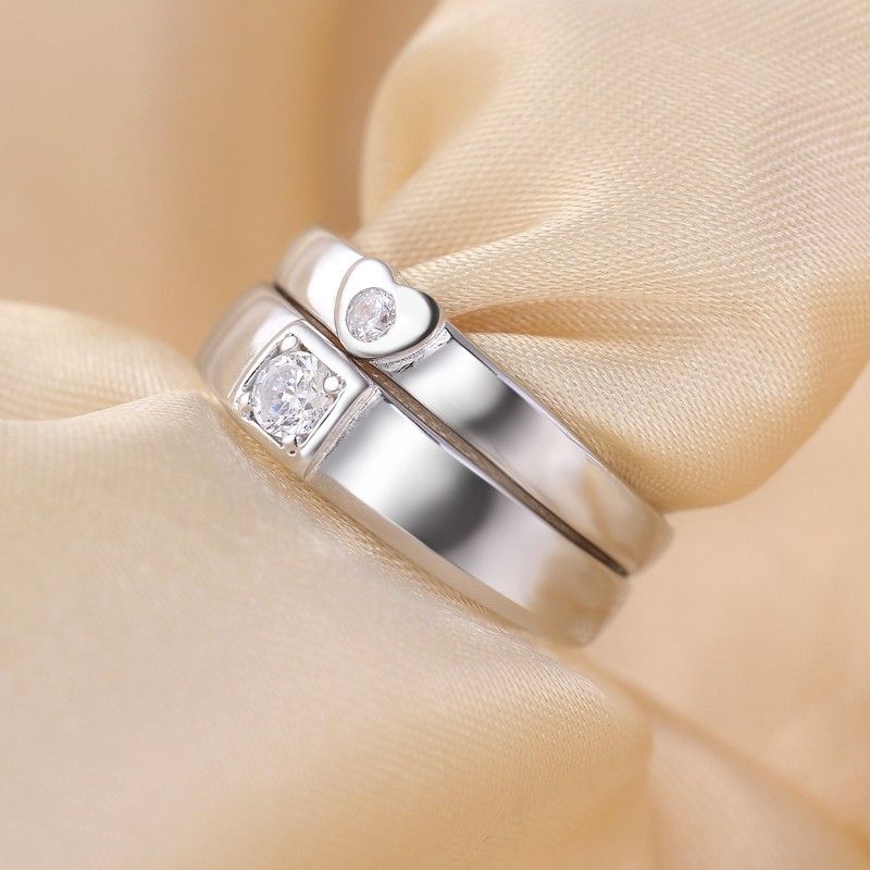 S925 Anneaux De Couple D'ouverture Créative En Argent Sterling