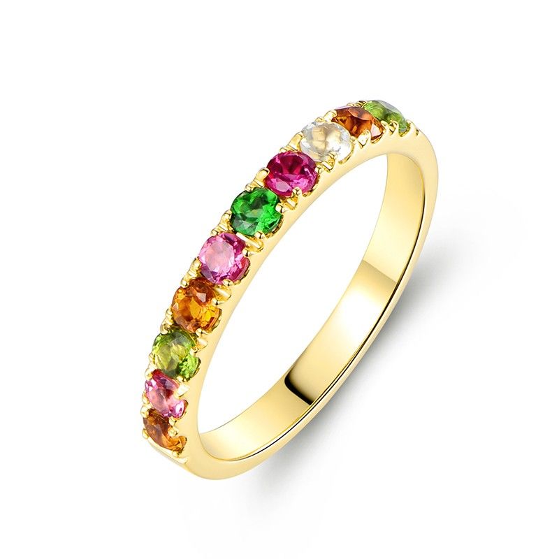 Tourmaline Naturelle Or Rose 18 Carats / Or 18 Carats / Bague De Promesse Pt950 Pour Femme Bague De Mariage