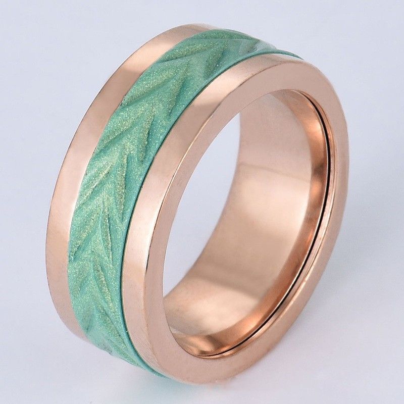 Vente Chaude En Acier Au Titane Rotatif Homme De Séparation De Couleur Anneaux Femme