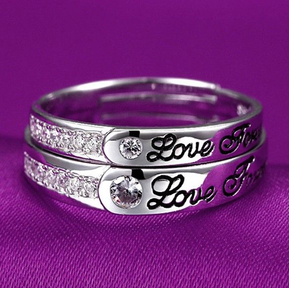 "you Are In My Heart" Ouverture Lettrage S925 Anneaux De Couple En Argent