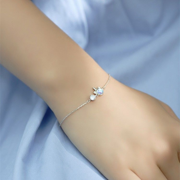 Bracelet À Breloques Licorne Mignon Pour Femme En Argent Sterling