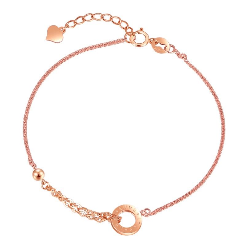 Bracelet À Breloques Unique En Or Rose Pour Femme En Or 18 Carats