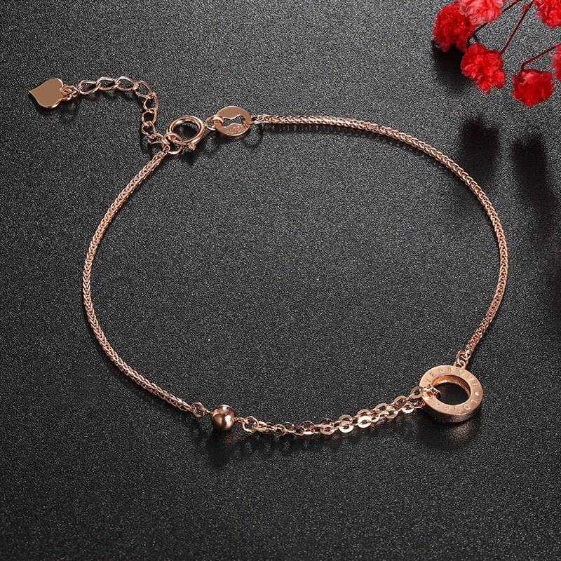 Bracelet À Breloques Unique En Or Rose Pour Femme En Or 18 Carats