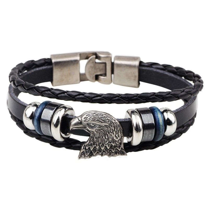 Bracelet De Ceinture En Cuir À Breloque Aigle Pour Homme