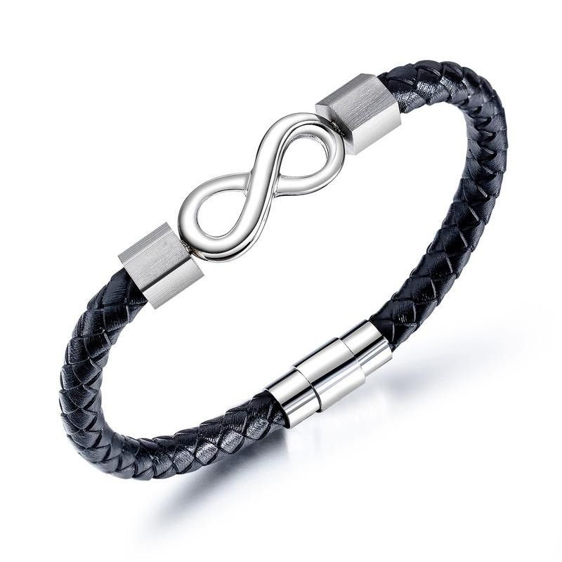 Bracelet De Ceinture En Cuir Infinity Simple Pour Homme