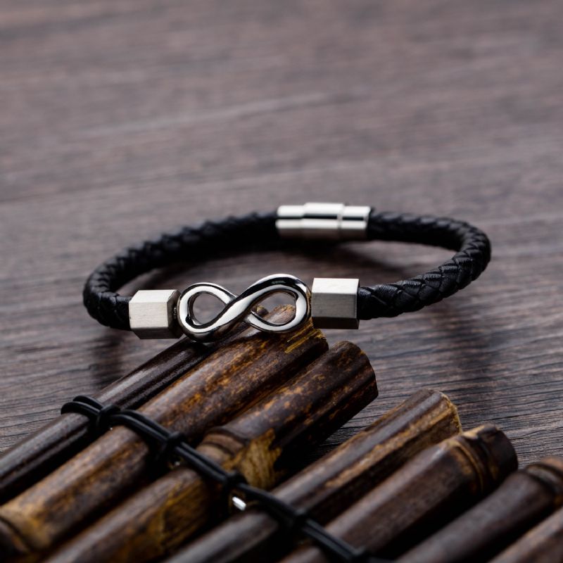 Bracelet De Ceinture En Cuir Infinity Simple Pour Homme