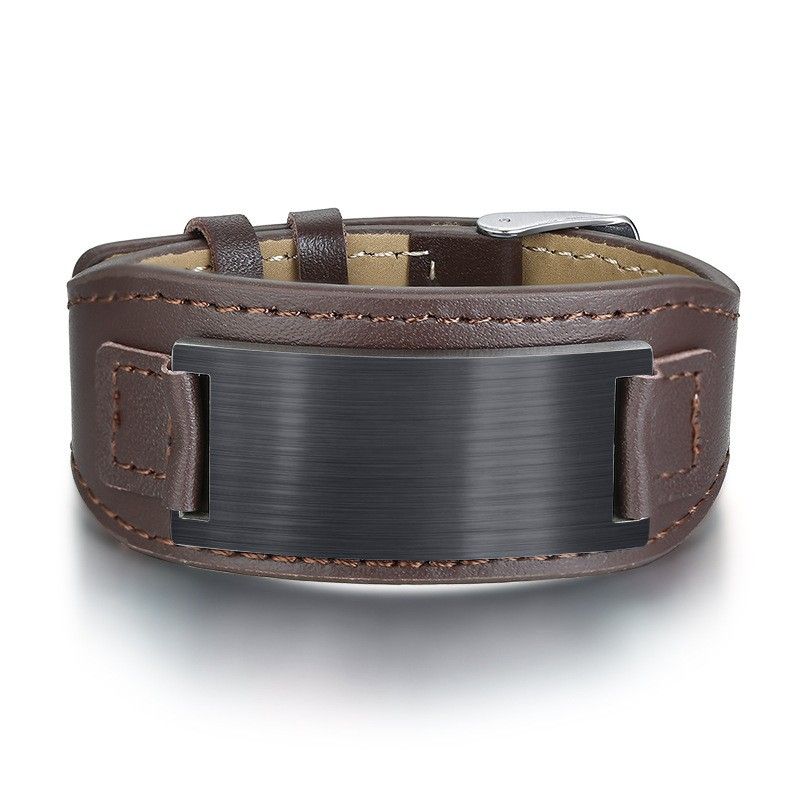 Bracelet De Ceinture En Cuir Simple À Graver Pour Homme