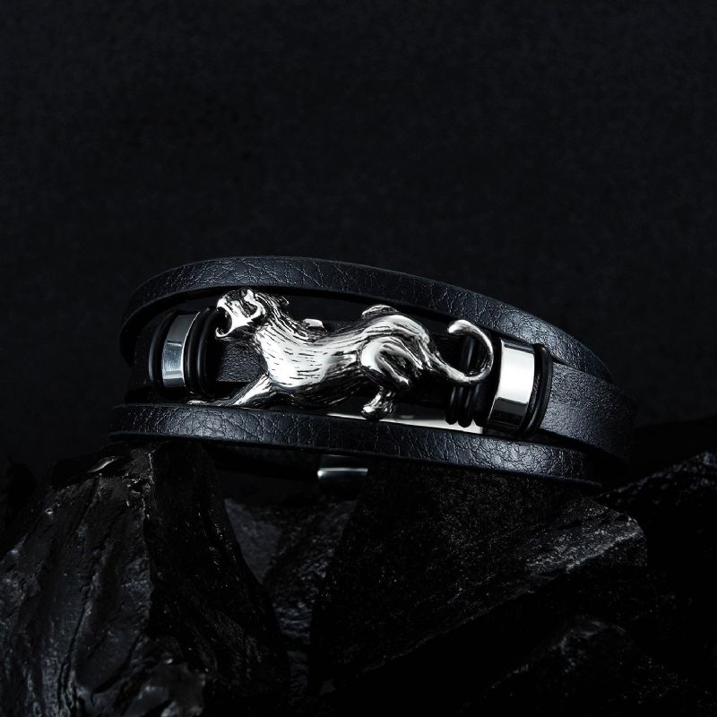 Bracelet De Ceinture En Cuir Unique À 3 Brins De Guépard Pour Homme